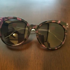 AUTH FENDI Pink Brown Stripe Sunglasses Like New